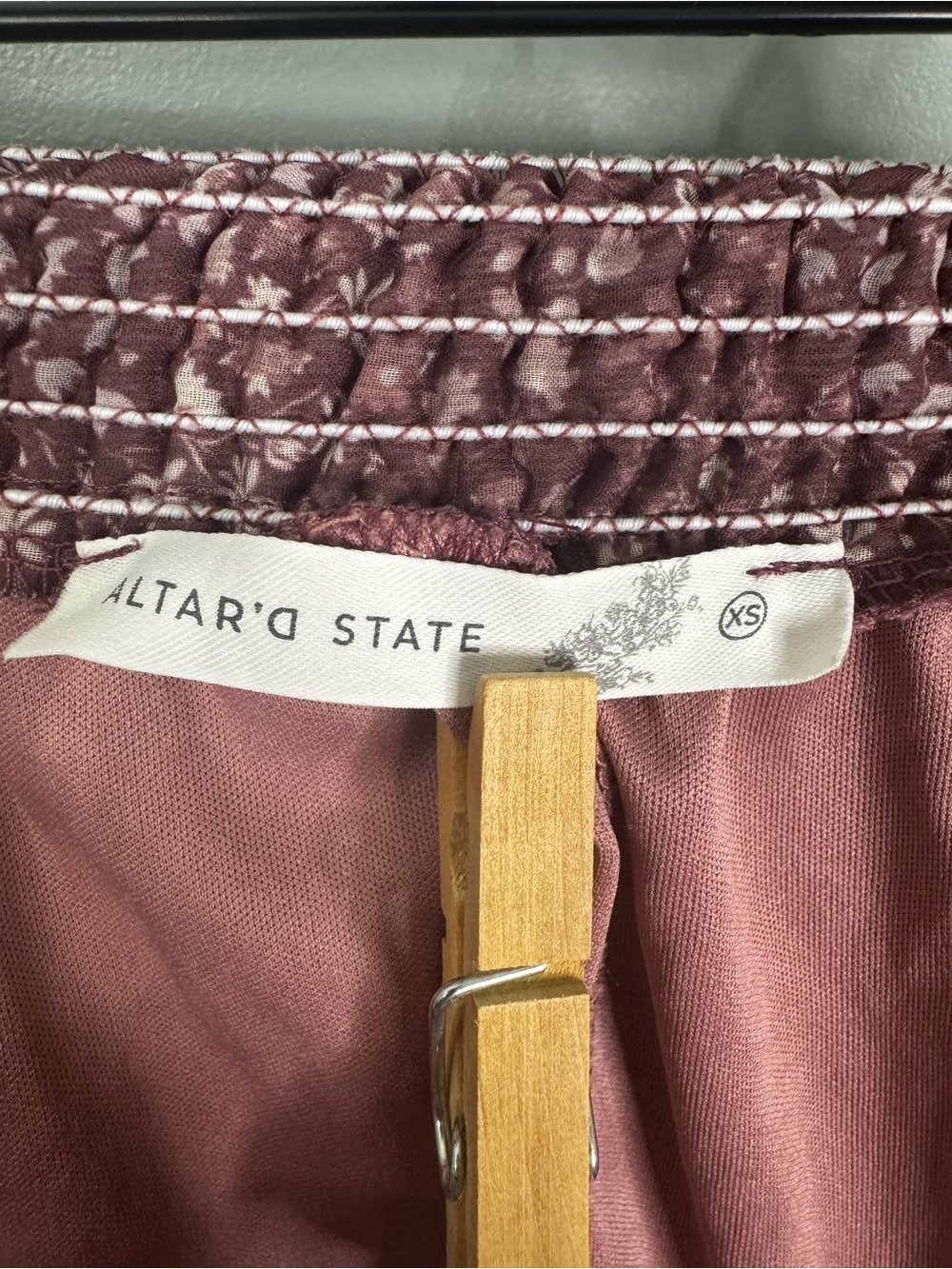 Altar'd State Dusty Mauve Maxi Skirt with Smocked Waistband